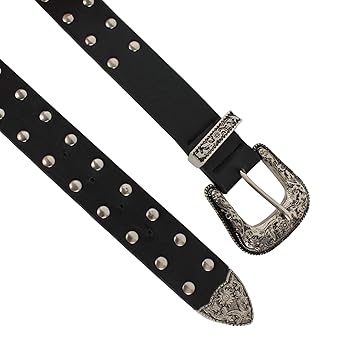 CLARA Women's Vintage Western Waist Double Buckle PU Leather